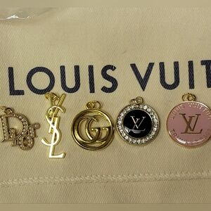 5 Luxury Zip Pull Charms, Dior,YSL,LV,GG